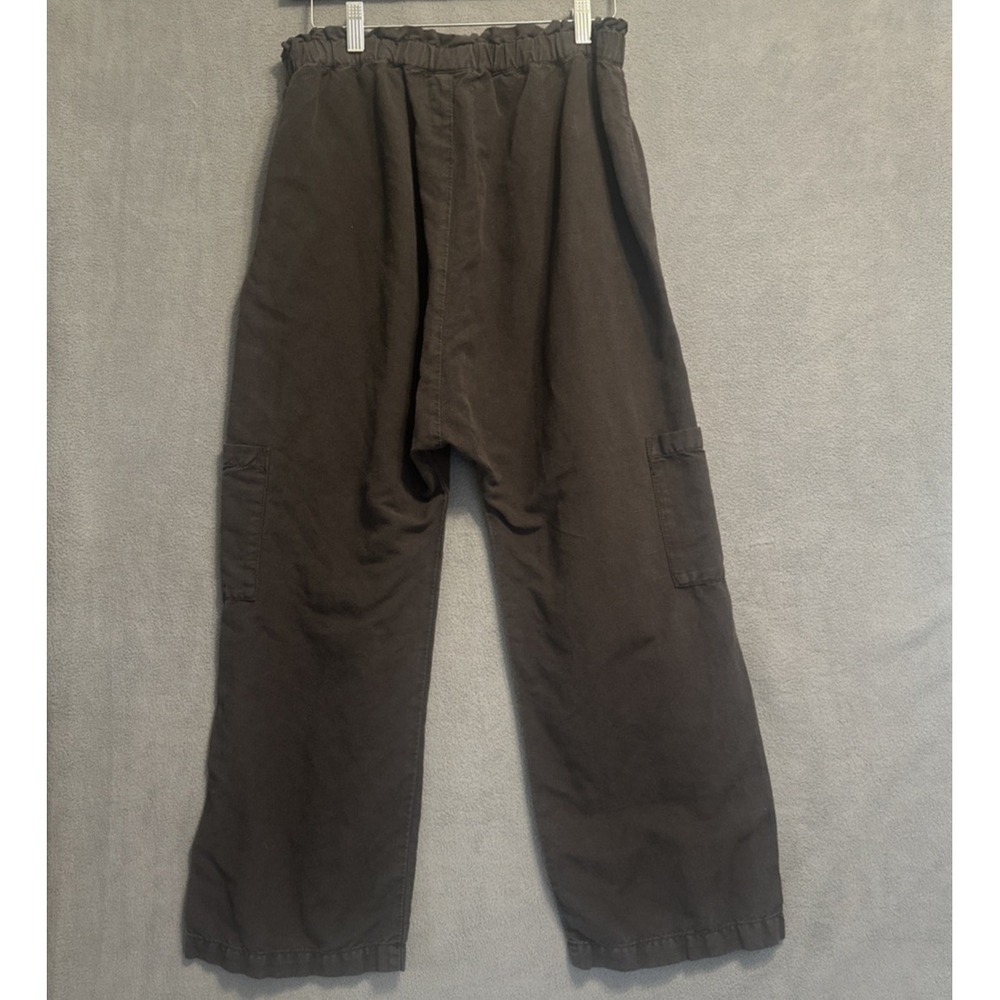 NSF Shailey Paperbag Pants Black Womens Size M Dark Gray Pull on Drop Crotch - Picture 6 of 10